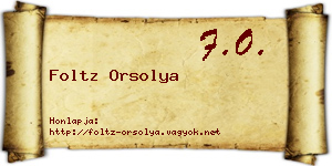 Foltz Orsolya névjegykártya